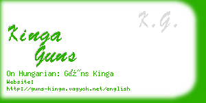 kinga guns business card